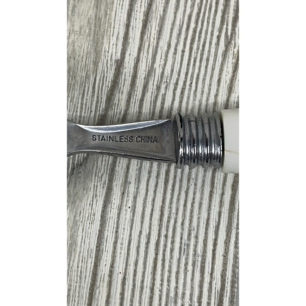 Corelle Flatware Soup Spoon Calloway GREEN IVY Stainless Replacement Lot of 2 - Picture 3 of 5
